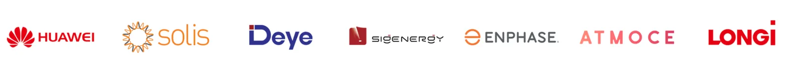 แบรนด์อุปกรณ์โซลาร์เซลล์ที่ Insider Solar รองรับ เช่น Huawei, Solis, Deye, Sigenergy, Enphase, Atmoce และ LONGi